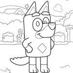 coloriage Bluey a colorier en ligne gratuitement