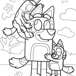 coloriage Bluey pour enfant de 5 ans