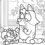 coloriage Bluey pour enfant de 8 ans