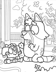 coloriage Bluey pour enfant de 8 ans