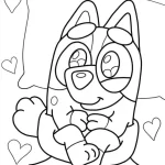 coloriage Bluey de pour enfants