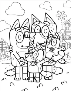 coloriage Bluey gratuit a imprimer