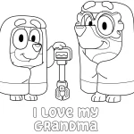 coloriage Bluey et découpage à imprimer
