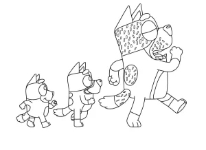 coloriage Bluey pour enfant de 7 ans