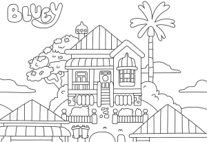 coloriage Bluey a imprimer pour enfant de 4 ans