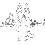 coloriage Bluey pour enfant de 4 ans