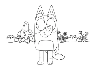 coloriage Bluey pour enfant de 4 ans