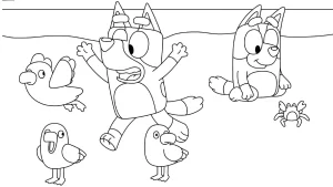 coloriage Bluey pour enfant de 3 ans