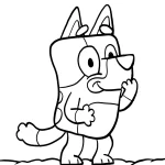coloriage Bluey à imprimer kawaii