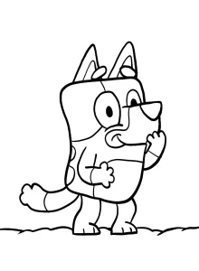 coloriage Bluey à imprimer kawaii