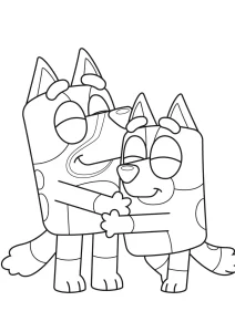 imprimer coloriage Bluey pour enfant