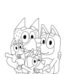 coloriage Bluey et decoupage