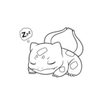 a imprimer coloriage Bulbasaur endormi gratuit