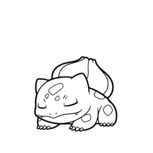 coloriage Bulbasaur endormi gratuit à imprimer
