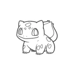 coloriage Bulbizarre avec sa graine à imprimer kawaii