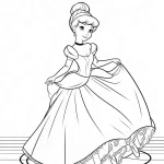 coloriage Cendrillon et découpage à imprimer