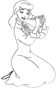coloriage Cendrillon a dessiner et imprimer