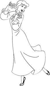 coloriage Cendrillon à imprimer pour enfant de 6 ans