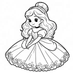 coloriage Cendrillon pour enfant a imprimer gratuit