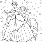 coloriage Cendrillon à imprimer pour enfant de 6 ans
