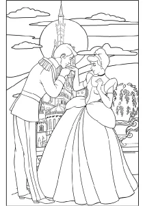 coloriage Cendrillon pour enfant à imprimer