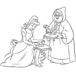coloriage Cendrillon et la pantoufle de verre à imprimer pour enfant de 12 ans
