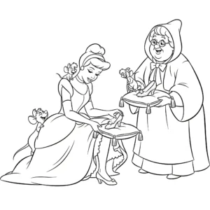 coloriage Cendrillon et la pantoufle de verre à imprimer pour enfant de 12 ans