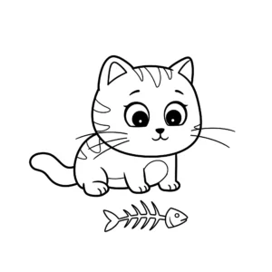 coloriage Chat a imprimer pour enfant de 4 ans