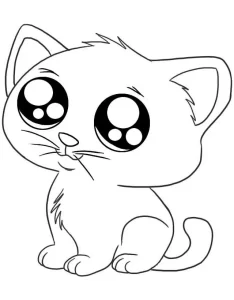 coloriage Chat à imprimer pour enfant de 2 ans