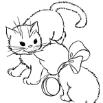 coloriage Chat et decoupage a imprimer gratuit