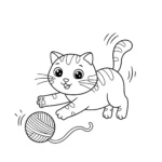 image pour coloriage Chat 5 enfant