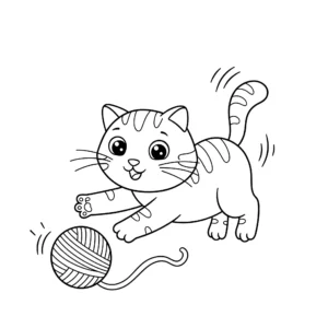 image pour coloriage Chat 5 enfant