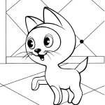 coloriage Chat pour enfant de 4 ans