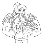 coloriage Clover fait du shopping a colorier en ligne gratuitement