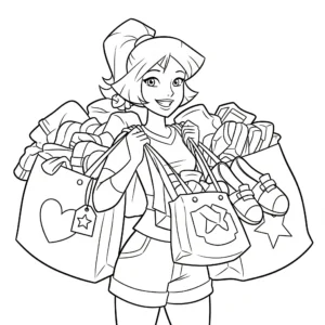 coloriage Clover fait du shopping a colorier en ligne gratuitement