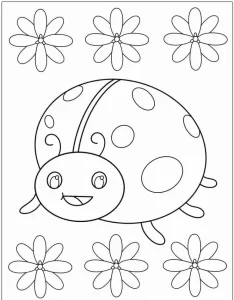 coloriage Coccinelle à imprimer pour enfant de 10 ans