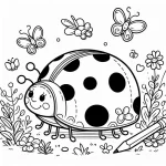 coloriage Coccinelle pour enfant à imprimer