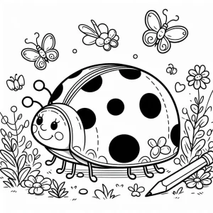 coloriage Coccinelle pour enfant à imprimer