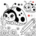 coloriage Coccinelle à imprimer pour enfant de 2 ans
