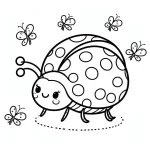 coloriage Coccinelle educatif pour enfant