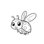coloriage Coccinelle Volante à imprimer pour enfant de 12 ans