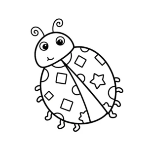 coloriage Coccinelle à Pois Rigolos à imprimer pdf