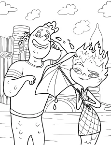 a imprimer coloriage Elemental gratuit