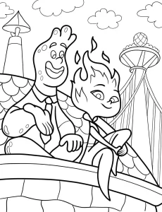 a imprimer coloriage Elemental gratuit