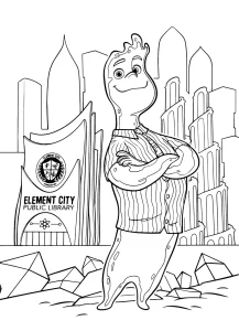 coloriage Elemental à imprimer kawaii