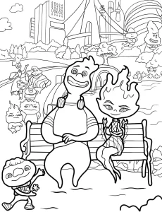 coloriage Elemental gratuit pour enfants