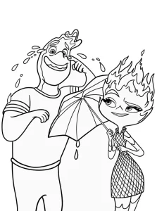 coloriage Elemental pour enfant de 6 ans