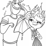 coloriage Elemental pour enfant de 7 ans