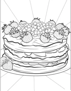 coloriage Fraise à imprimer pour enfant de 8 ans