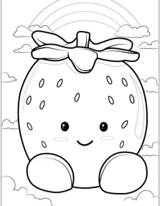 coloriage Fraise à imprimer pour enfants
